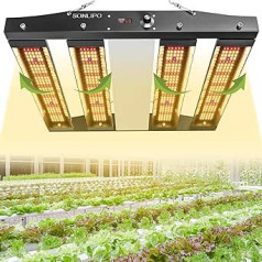 Sonlipo SPC2500 250W LED Grow Light with 1220 LEDs Full Spectrum Solar with UV and IR Dimmable Chain Timer Hydroponic Grow Light for Indoor Plants [Energy Class E]