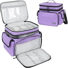 Sewing Accessories Organiser, Yarn Storage Organiser, Double Layer Sewing Accessories Organiser for Needles, Thread and Sewing Kit, Knitting Bag (Bag Only), Large, Purple