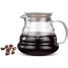 Tbest Glass Coffee Pot, Coffee Pot Made of Glass, Teapot Glass Jug 500 ml Thickened Glass Heat Resistant Coffee & Tea Drip Boiler Bar Accessory