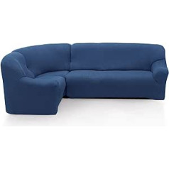 SofaCamaleon - Marcela Azul Elastic Corner Sofa Slipcover, Stain Resistant, Comfortable and Breathable, Washable at 30°C, Corner Sofa, Specially Designed for Pets, Elegant Design with Cotton