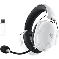 Razer BlackShark V2 Pro, Premium Wireless E-Sports Headset (HyperSpeed Wireless Technology, Triforce Titanium 50 mm Driver, HyperClear Supercardioid Microphone), White.