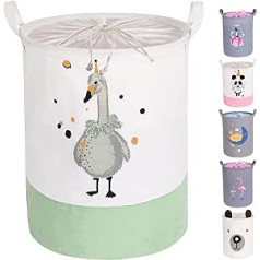 Storage Box with Lid Laundry Basket with Drawstring Children's Laundry Hamper Storage Basket Children Large Foldable for Girls Boys for Baby Room, Toys, Laundry, Baby Clothes, Multifunctional