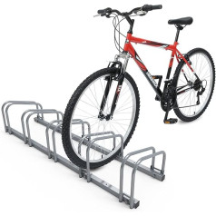 VOUNOT Bicycle Stand for 5 Bikes, Floor and Wall Mounted, Multi Stand, Silver