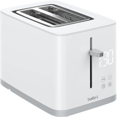 Tefal TT6931 Sense Toaster, 7 Browning Levels, Digital Display, Countdown, Warming / Defrosting, Crumb Drawer, Stop Button, White