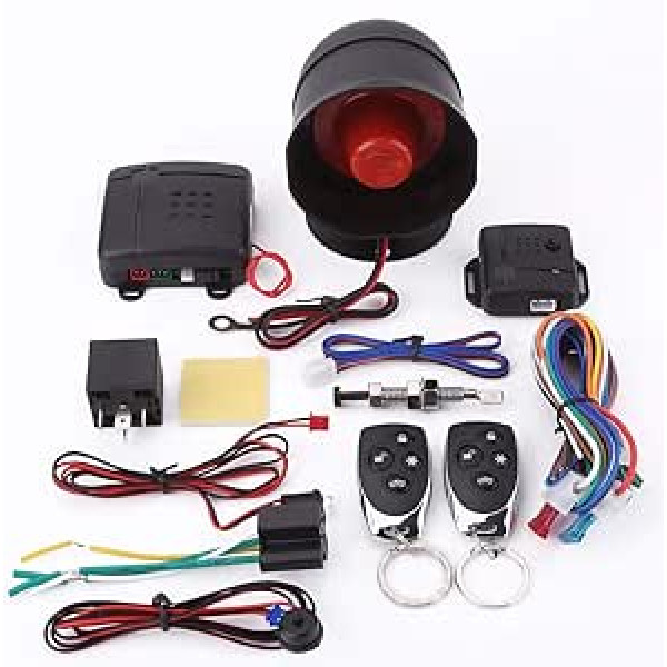 Car Alarm System, Car Alarm System without Installation, Car Alarm System with Two Remote Controls, Car Security System, Universal Car Security Protection System, Theft Warning System, Keyless Entry