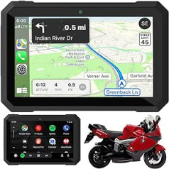 SUYWEYER Motorcycle Carplay and Android Car Portable Wireless GPS Navigation 7 Inch IPX7 Waterproof Touchscreen 5G Dual Bluetooth