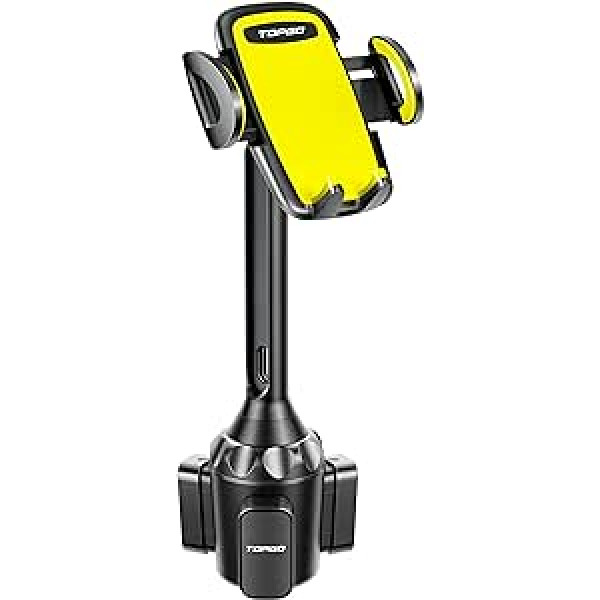 TOPGO Cup Holder, Phone Holder, Upgraded Long Bar and Firmly Stable Cup Holder, Phone Holder, Mobile Phone Holder, Car Cradle