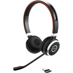 Jabra Evolve 65 SE Wireless Stereo Headphones - Bluetooth Noise Cancelling Microphone, Long Battery Life, Dual Connectivity, MS Teams Certified, Supports Other Platforms - Black