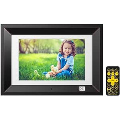 KODAK Digital Photo Frame 10 Inch with Remote Control, Electronic Photo Frame No WiFi with 8 GB Memory, HD Picture Music Video Player, Supports USB, SD Card, Automatic Rotating, Auto On/Off