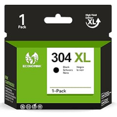 Economink 304XL Black Compatible with HP 304 XL Printer Cartridges Black, for Envy 5030 5010 5020 5032 DeskJet 3750 3760 2620 2600 3720 2630 2622 3735 3762 Printer (Pack of 1)
