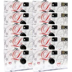 10x Disposable Camera / Wedding Camera Top Shot white / 27 Photos / Flash / 10 Pack)