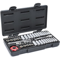 GearWrench GearWrench 54 Stück 1/10,2 cm Antrieb 6 Punkt Metric Standard- und Deep Mechaniker Tool Set, 80300