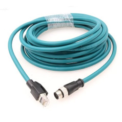 M12 4 Position D-Coded Male to RJ45 Cat5e Ethernet Waterproof Cable Industrial Field Wiring Machines Sensor Camera (8M)
