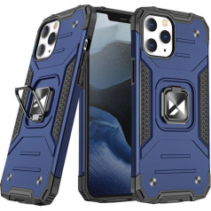 Bruņots korpusa vāciņš + magnētisks turētājs iPhone 13 mini Ring Armor zils