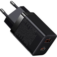 Ātrais USB lādētājs USB-C 30W PD QC Super Si Pro melns