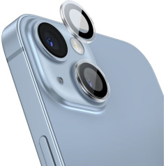 Rūdīts stikls iPhone 14 / 14 Plus kameru lēcām, caurspīdīgs + tīrīšanas komplekts