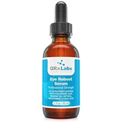 Qrxlabs Eye Serum Reboot with 6% Caffeine, Hyaluronic Acid, Rosehip Oil, Retinol, Niacinamide & Folic Acid