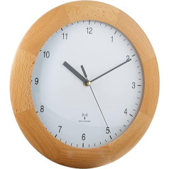 TFA Dostmann 98.1065 Radio-Controlled Wall Clock Beech Wood Diameter 31 cm Brown