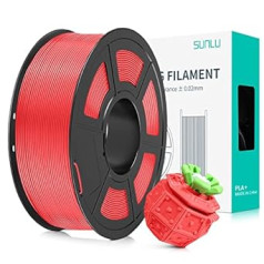 SUNLU PLA+ Filament, 1.75 mm, 3D Printer Filament, Stronger Resilience, Neatly Wound, 1 Kg, Dimensional Accuracy +/- 0.02 mm, Cherry Red