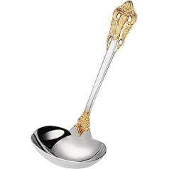 Mafier Part Gold 1 oz Sauce Ladle Stainless Steel Serving Spoon Large Buffet Home Kitchen Sauce Ladle Dishwasher Safe