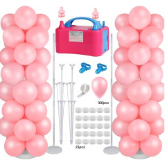 Gifts2U Electric Balloon Pump, 230 V 400 W Portable Dual Nozzles Air Inflator with 20 Flower Clips, 2 Tying Tools, 2 Tape Strips, 5 Coloured Ribbons, 2 Dot Glues and 1 Hand Blower for Party Decoration