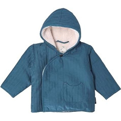 Sterntaler Baby Boys' Baby Jacket Teddy Bag Jacket - Baby Jacket - Quilted Jacket with Hood and Press Stud - Medium Blue