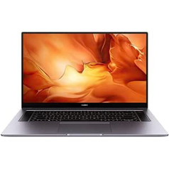 HUAWEI MateBook D 16, AMD Ryzen 5 4600H, 16 GB RAM, 512 GB SSD, 16.1 Inch 1080p FHD FullView Display, Slim Metal Casing, Fingerprint Sensor, Free Upgrade to Windows 11, Low Blue Light, QWERTZ, Grey