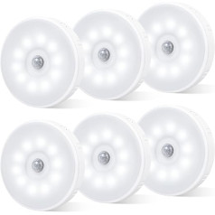 ‎Innolife innolife Night Light with Motion Sensor USB Rechargeable, Pack of 6 Lamp with Motion Sensor Indoor Battery for Stairs Children's Room, Bedroom, Closet, Kitchen