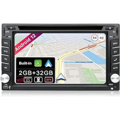 Joyx Android 10 Double DIN Car Radio - 2G + 32G - Reversing Camera External Microphone Free - 6.2 Inch - Supports GPS Navigation DAB Steering Wheel Control 4G WiFi Bluetooth 5.0 Mirrorlink Carplay