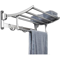 Candora Hamshin 40cm Stainless Steel Wall Mounted Bathroom Towel Rack Brushed Towel Rack Hotel Shelf Storage Holder