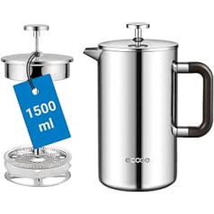 ecooe 1L/1.5L French Press Coffee Maker Stainless Steel Double-Walled Coffee Pot