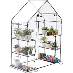 Bramble - Premium Garden Greenhouse Foil Greenhouse with Ground Hooks, 6 Levels and Robust Tarpaulin - Weatherproof, Stable and Easy to Assemble - 195 x 143 x 73 cm