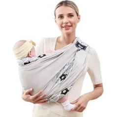 CUBY Adjustable Baby Carrier - for Newborns Toddlers up to 15 kg - Ergonomic Baby Carrier (Classic Pure Grey-UK)