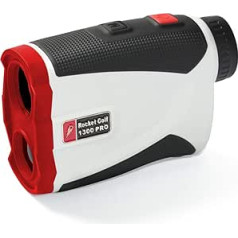 Golflaser.de Golf Laser Rangefinder Birdie 1300 Pro Slope White - FlagFinder - 1300 m Range - Water-Repellent - Rangefinder RocketGolf