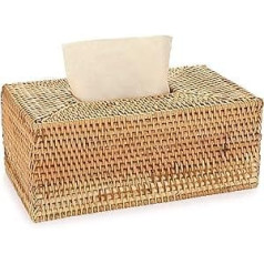 BSTKEY Rectangular Rattan Woven Tissue Paper Cover, Decorative Tissue Holder Cover, Napkin Dispenser Organizer, Face Tissue Box Cover for Home and Office