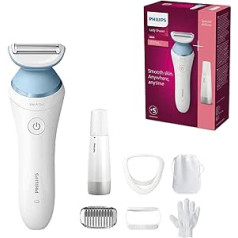 Philips Lady Shaver Series 8000 Wireless Wet Dry Shaver with 5 Accessories & Facial Hair Remover (Model BRL166/91)