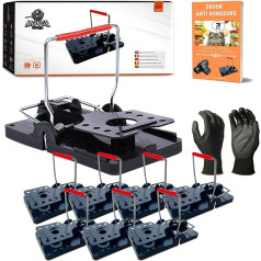 Pack x 8 Professional Rat Traps in XXL Size, Reusable Rat Swatter + Manual + Gloves | Rat Trap for the Garden 8 x Rat Traps Effective