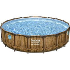 Bestway® Power Steel™ Swim Vista Series™ Replacement Frame Pool without Accessories, Diameter 549 x 122 cm, Wood Effect (Pine), Round