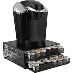 Mind Reader DBMTRAY-BLK Coffee Storage Tray Pod Aufbewahrung, Metall, schwarz, 72 Capacity Coffee Pods