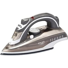 Adler AD5030 Steam Iron 3000W Ceramic Soleplate Self-Cleaning Anti-Limescale Brown Grey White