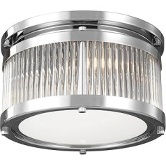Licht-Erlebnisse Ceiling Light Bathroom Transparent 3-Bulb IP44 Diameter 28 cm Art Nouveau Elegant ERVA Bathroom Lamp Bathroom Lighting