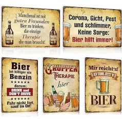 Set of 5 Tin Signs Funny Saying Retro Metal Sign 20 x 30 cm Vintage Sign for Bar Club Pub