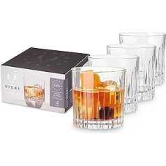Viski Double Old Fashioned Tumbler, 4 Lowball Cocktail Glasses Made in Italy Glassware, Set of 4, 12 oz