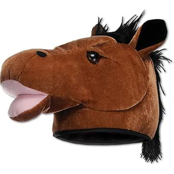 Beistle Plush Fabric Derby Day Horse Head Hat Costume Accessories - Farm Theme Western Party Supplies