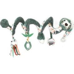 Les Déglingos - Aktivitätsspirale Chillos Le Faultier – Säuglingsspielzeug – Spielspielzeug für Babys – akustische und taktile Aktivitäten – 1 Set – Grün – ca. 40 cm ausgebreitet