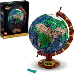 LEGO Ideas The Globe 21332 Building Set; Build-and-Display Model for Adults; Vintage Style Spinning Earth Globe; Home Decor Gift for People with a Passion for Travel, Geography and Arts (2,585 Pieces)