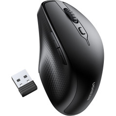 Klusa, ergonomiska bezvadu datorpele 2x AA - melna