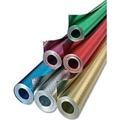 folia R 33 ST - Alufolie auf Rolle, doppelseitig kaschiert, mit festlicher Sternchenprägung, ca. 50 cm x 10 m, blau / blau - ideal zum Basteln und Verpacken