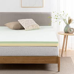 Zinus Oeko-Tex Green Tea Memory Foam Mattress Topper 90 x 190 cm for Mattress, Bed and Sofa