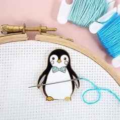 Caterpillar Cross Stitch Needle Minder - Penguin for Cross Stitch, Sewing, Embroidery and Craft, Enamel Accessories and Magnet